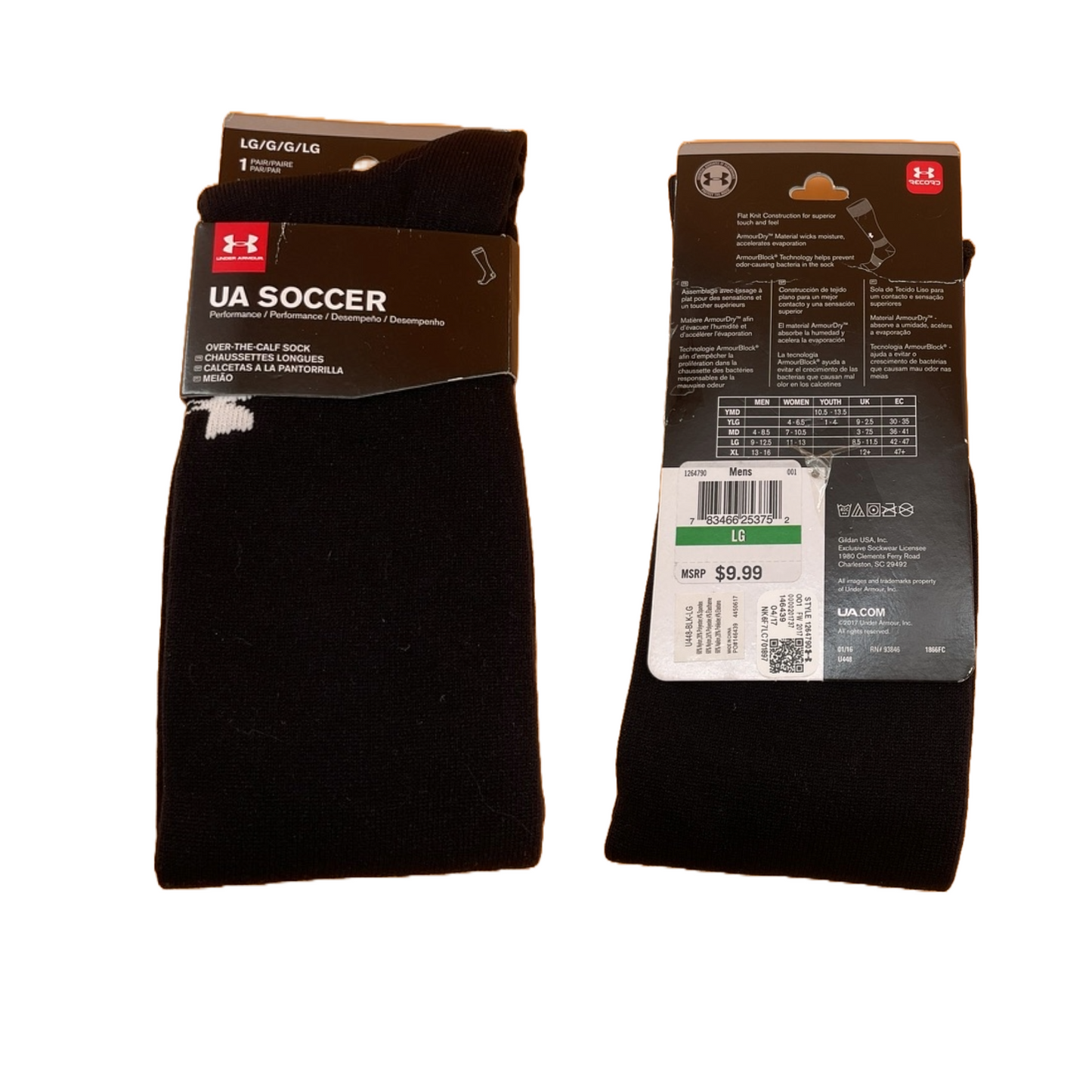 Under Armour UA Soccer Socks Black for Men (Size Large)