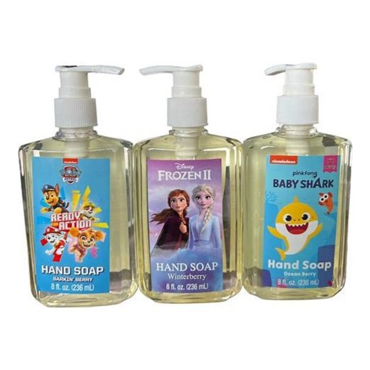 Kids Hand Soap Assortment Frozen II, Baby Shark and Paw Patrol (3 Pc )