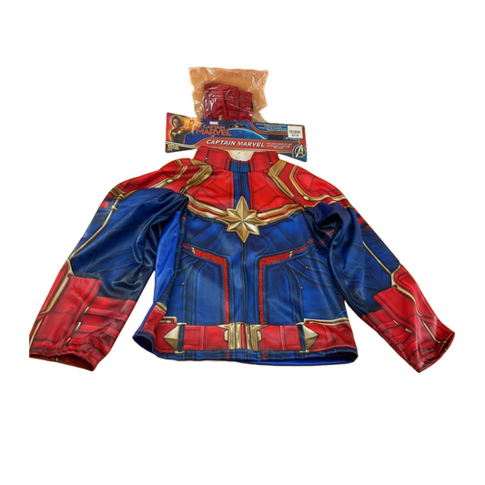 Capitán Marvel Deluxe Dress Up Set Ensemble Costume De Luxe (Talla 4-6 T)