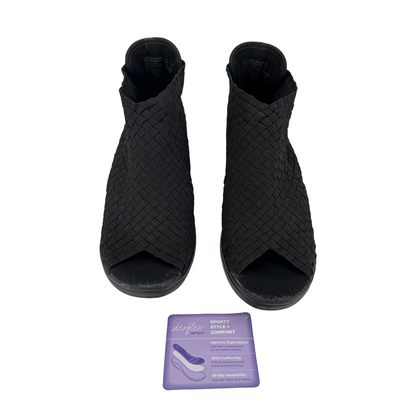 Cuñas de tacón alto para mujer Dexflex Sport Comfort de ante negro (talla 9)