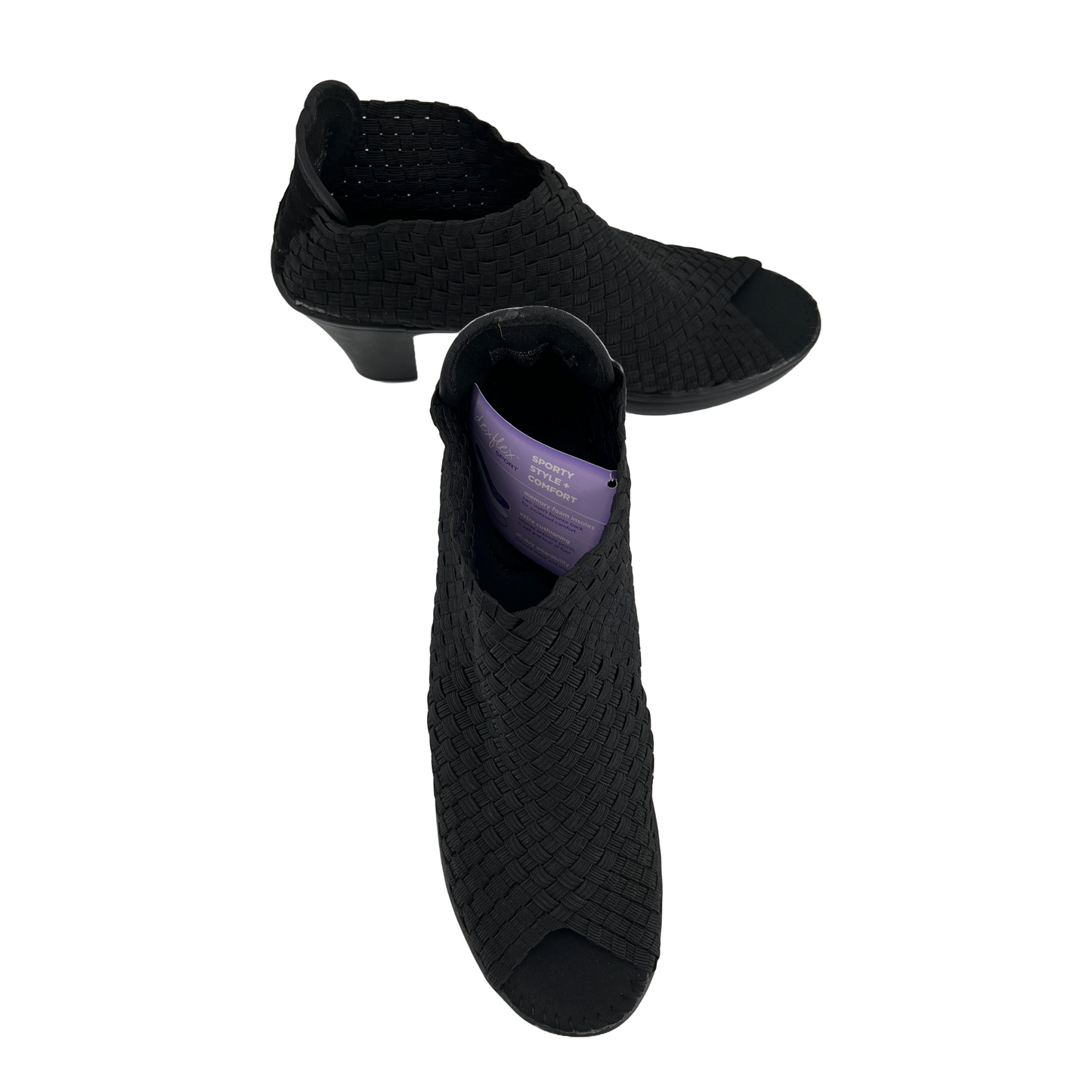 Cuñas de tacón alto para mujer Dexflex Sport Comfort de ante negro (talla 9)