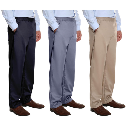 Pembrook Mens Elastic Waist Pants for Seniors