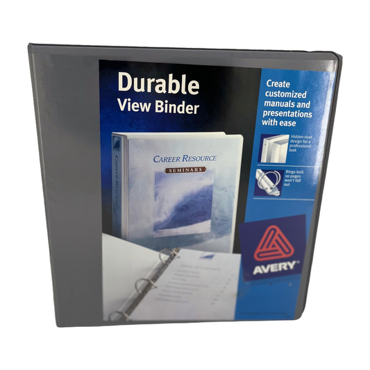 Durable View 3 Ring 2" Binder for 375 capacity (8 1/2 x 11)  - Grey