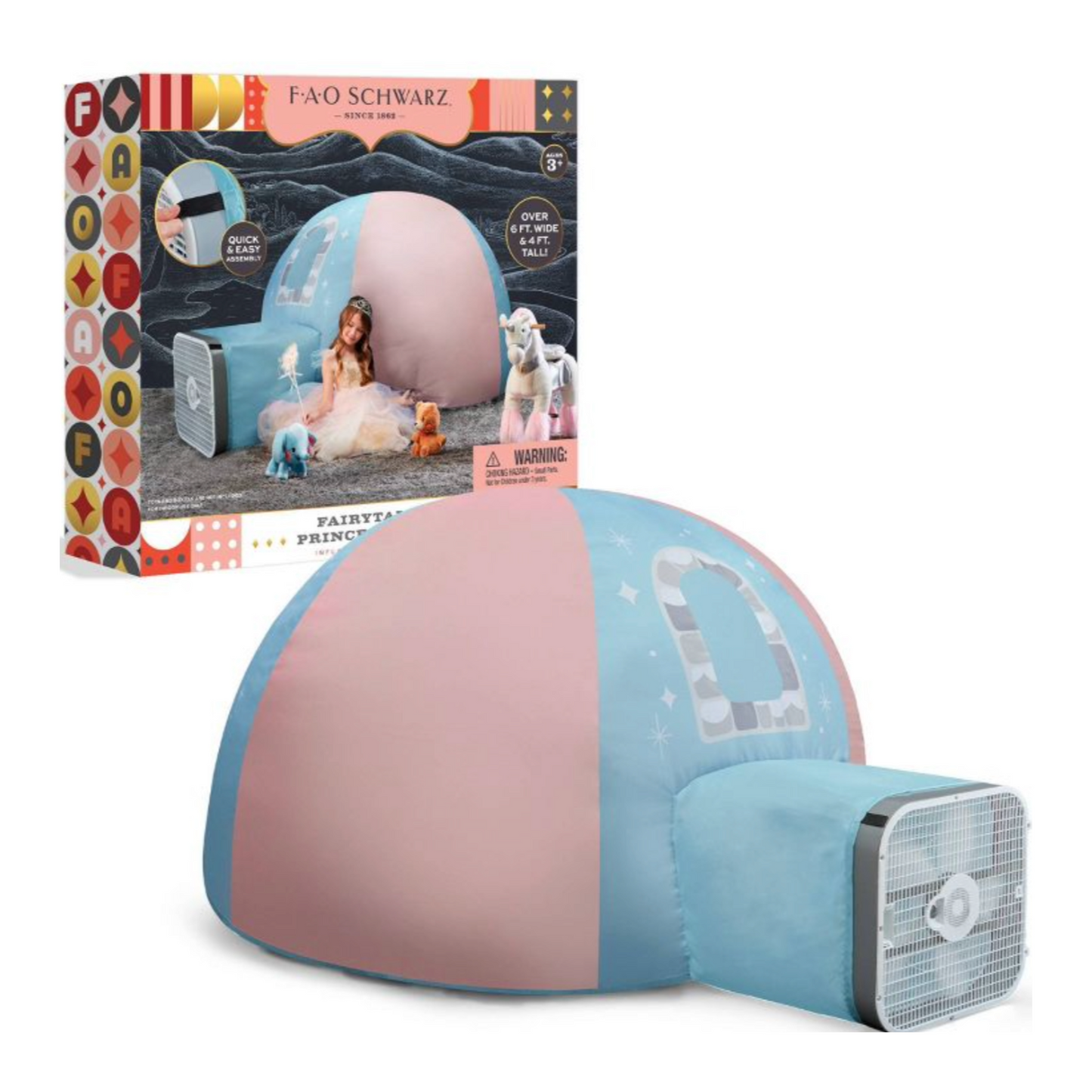 Tienda de campaña de juguete de princesa con cúpula inflable para niñas de la FAO Schwarz