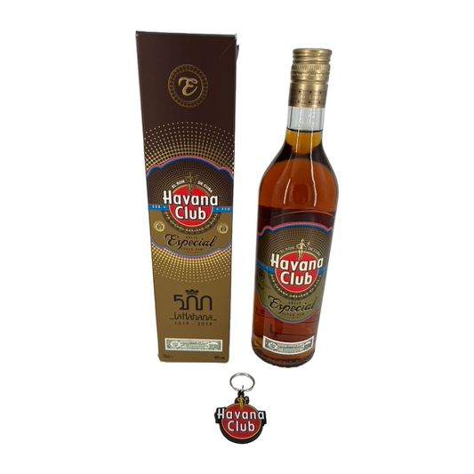 Havana Club Anejo Especial 500 Anniversary with Keychain |  Ron Puro Cubano Especial Añejo 500 Aniversario con Llavero | 700ML - Liquor