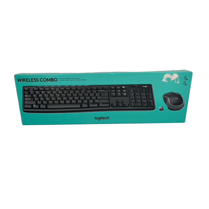 Teclado inalámbrico Logitech de tamaño completo con mouse