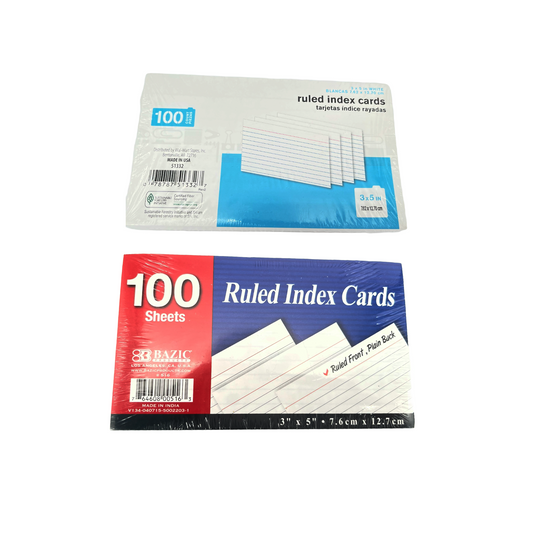 Ruled Index Cards (3x5)