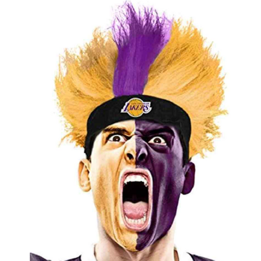 Los Angeles Lakers Fuzz Head Wig NBA Basketball Sports Adult