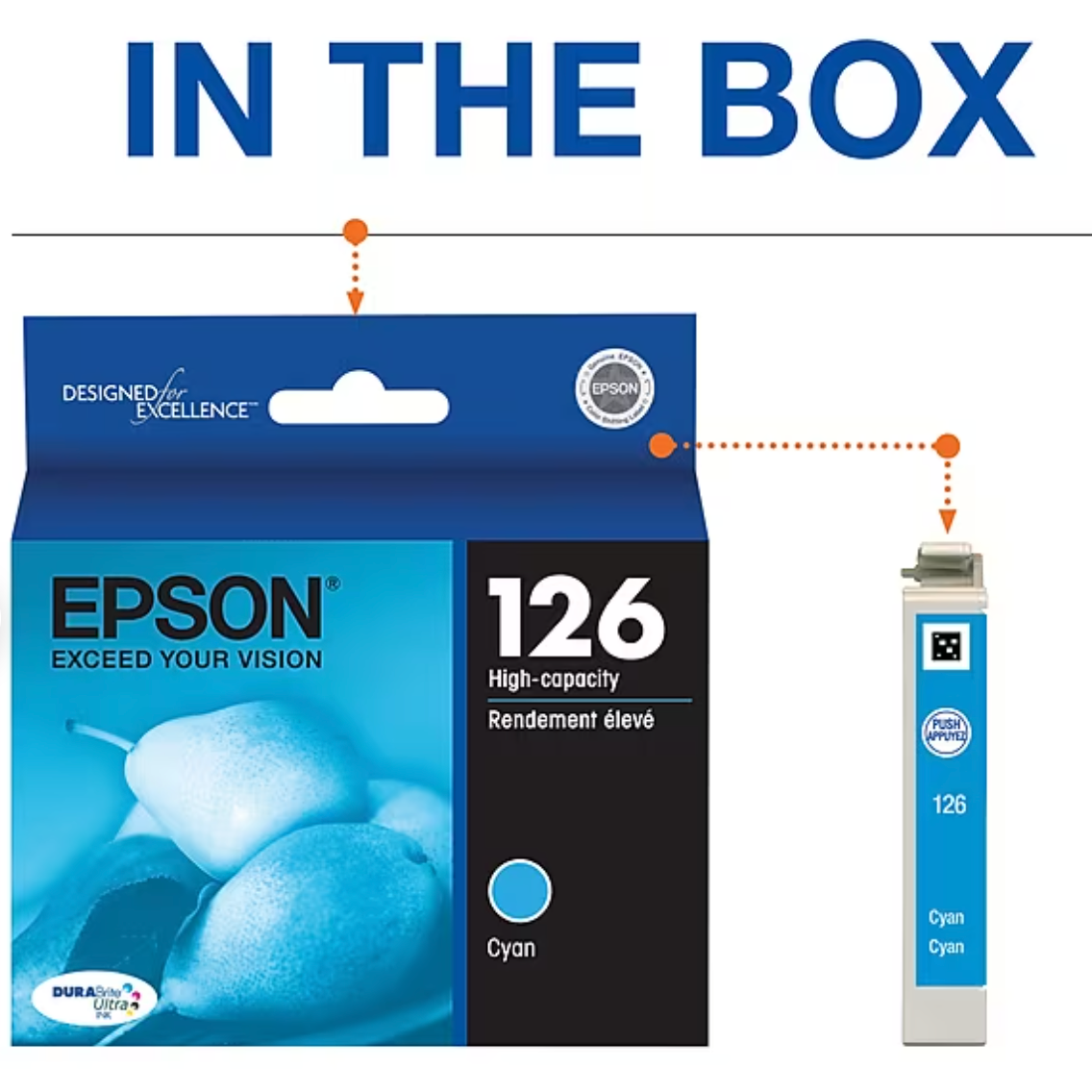 Epson T126 Cyan High Yield Ink Cartridge (T126220)