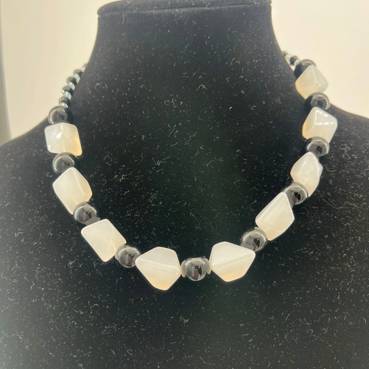 Black and White Bead Necklace