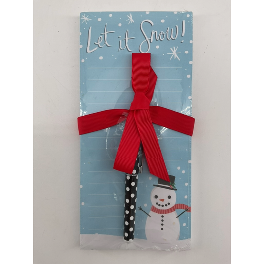 Let It Snow Notepad with Black dot pen