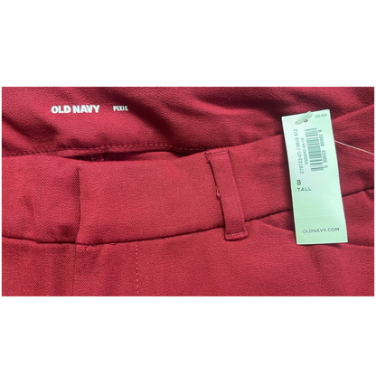 Old Navy Red Pixie Stretch Skinny Slim Pants (Size 8 Tall)