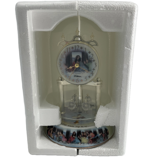 Last Supper Anniversary Porcelain Glass Dome Clock