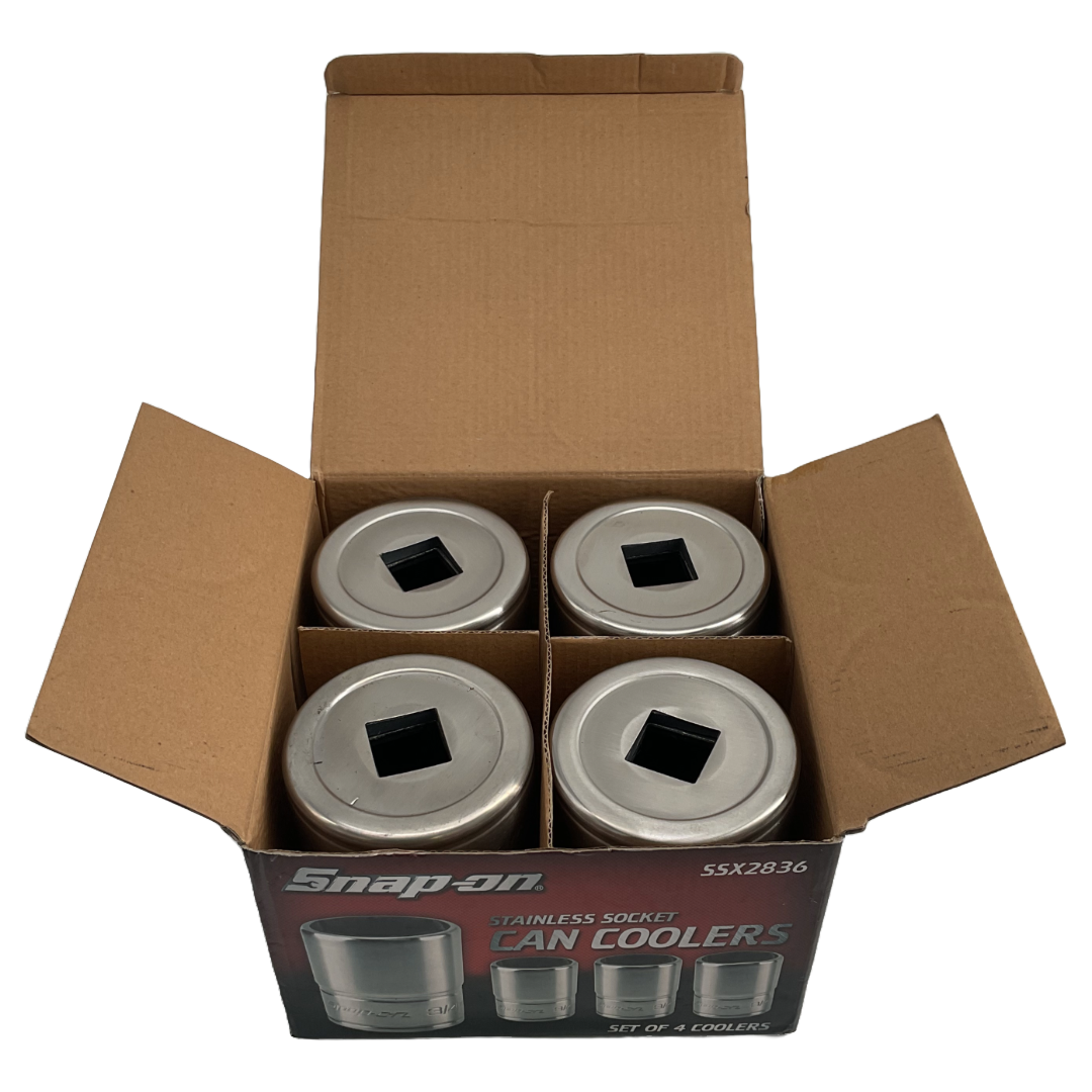 Snap-On Stainless Socket Can Coolers - Set of 4