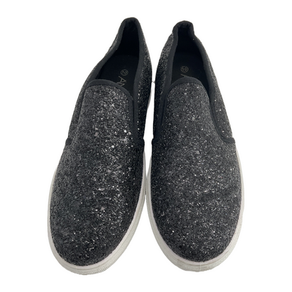 Black Glitter Slip-Ons for Women (Size 8 - 10) by Anna