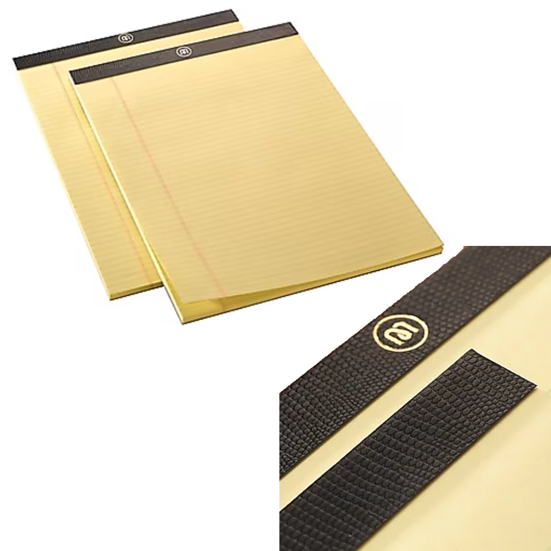 M by Staples™ Yellow Perforated Notepads, 8.5" x 11.75", Narrow Ruled, Pack of 6