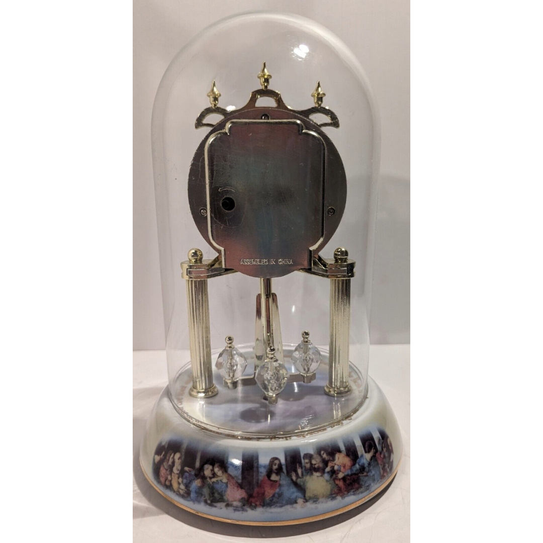 Last Supper Anniversary Porcelain Glass Dome Clock