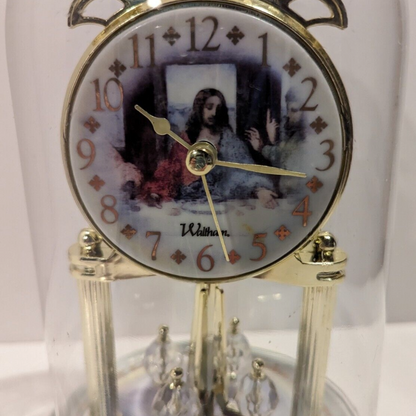 Last Supper Anniversary Porcelain Glass Dome Clock