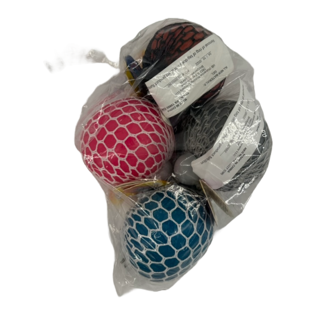 Bubble Squishy Fidget 3" Balls with Web Netting - Changing Blobs ( Set of 4)