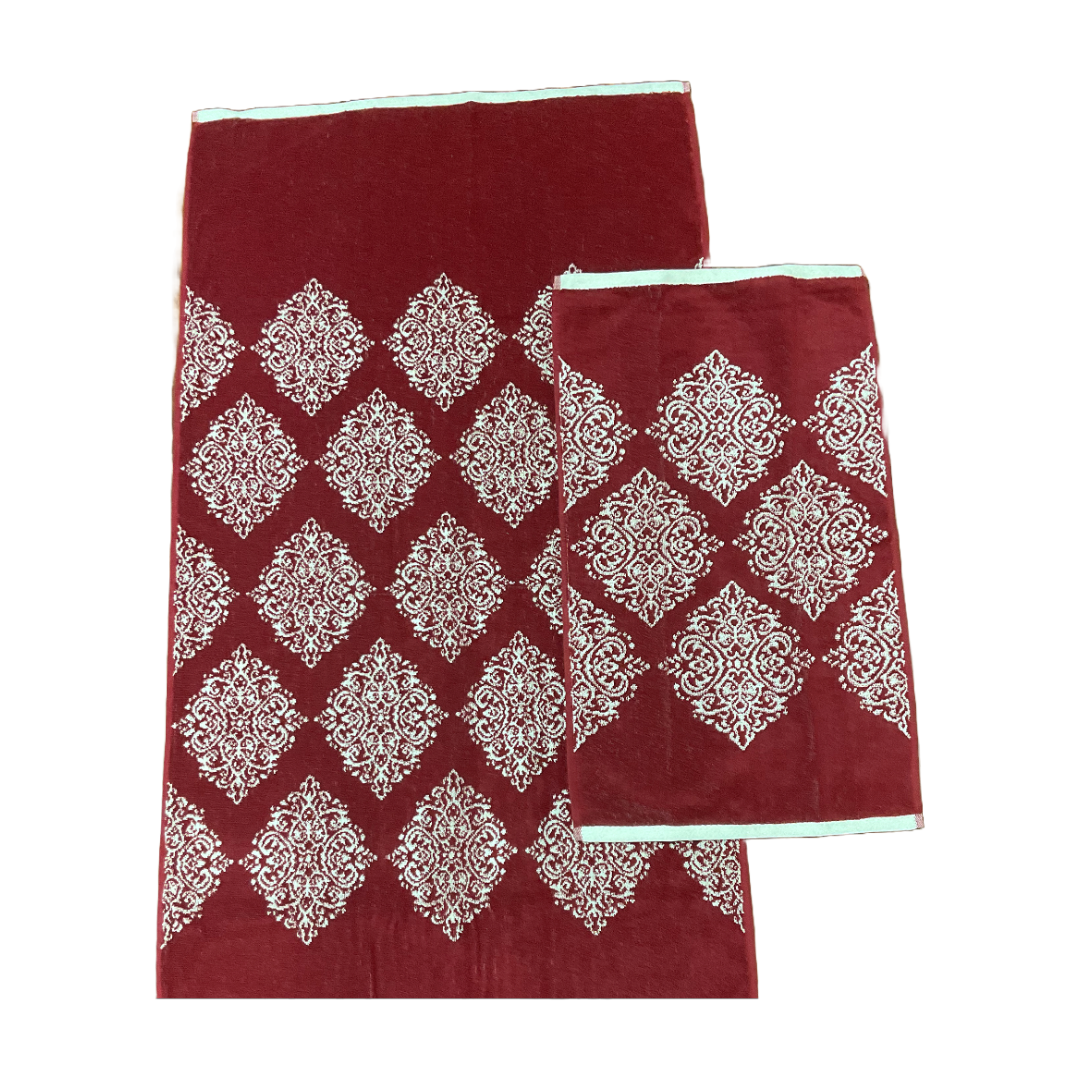 Christmas Allure Artesia Damask Hand and Bath Towels