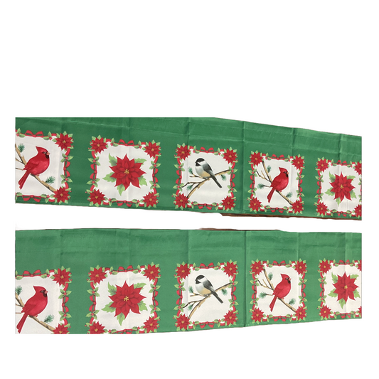 Christmas Poinsettias Valance (71") - 2 Piece