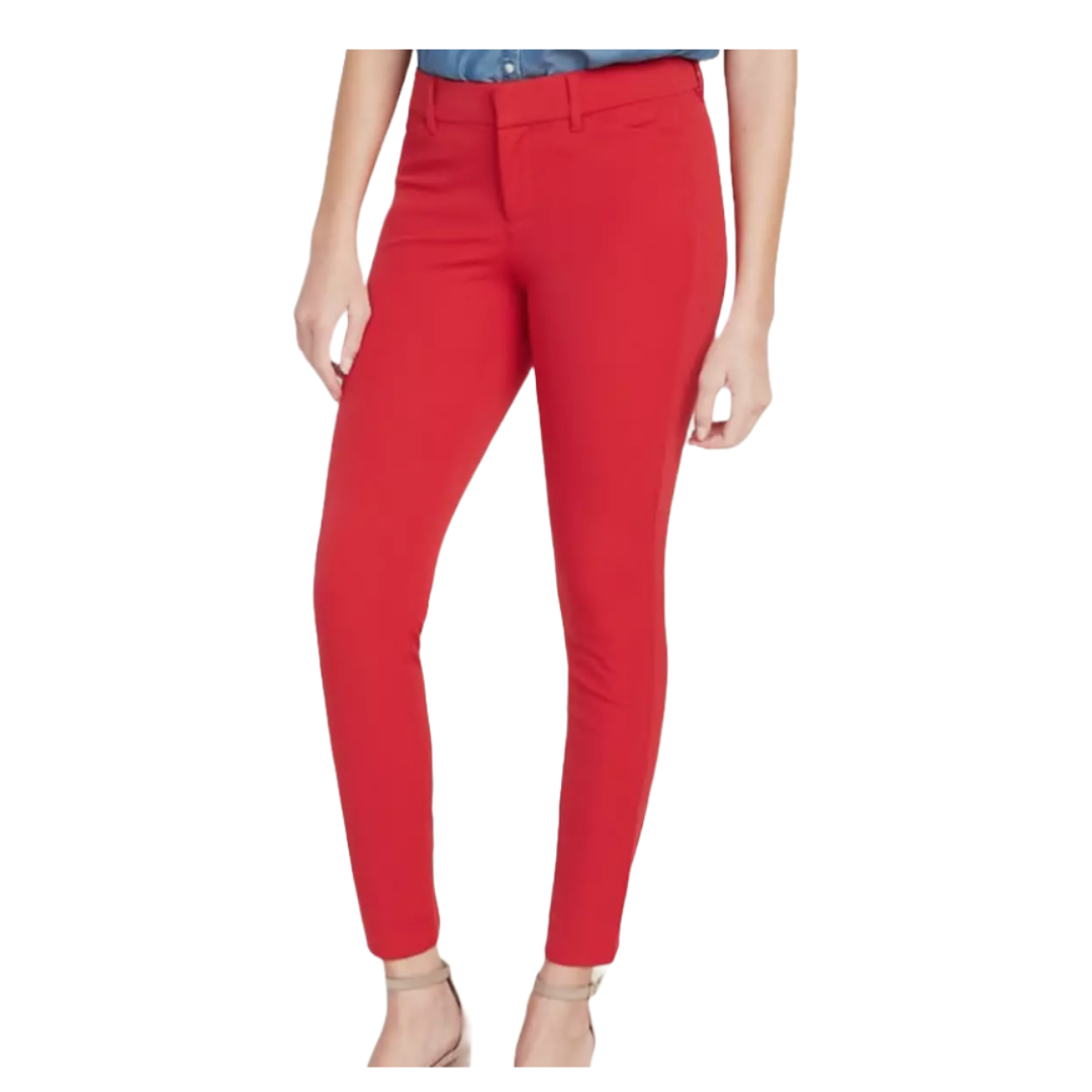 Old Navy Red Pixie Stretch Skinny Slim Pants (Size 8 Tall)