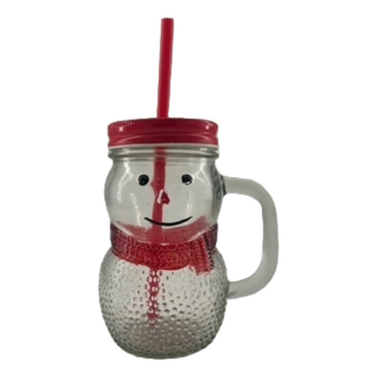 Snowman Sippy 14" Glass