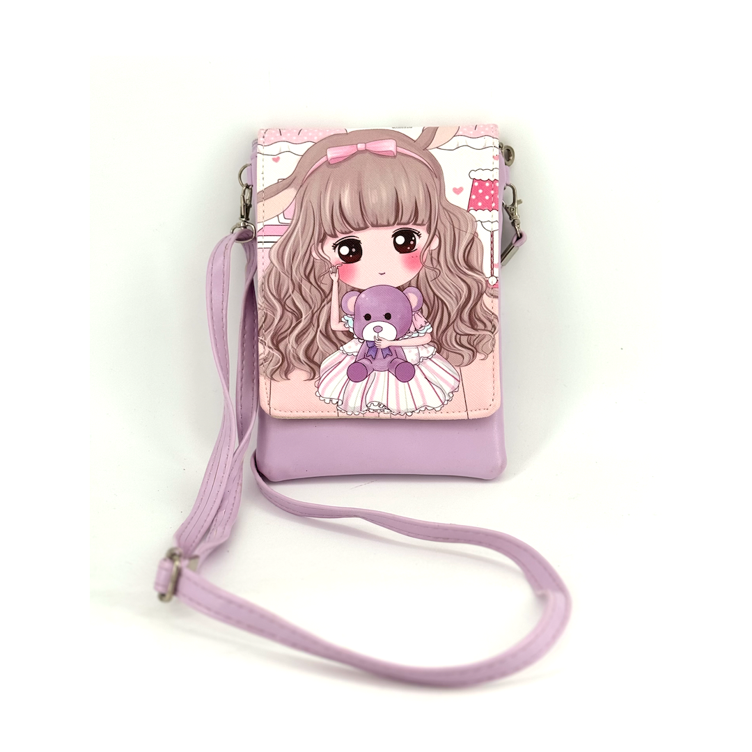 Cartoon PU Leather Mini Shoulder Purse Wallet