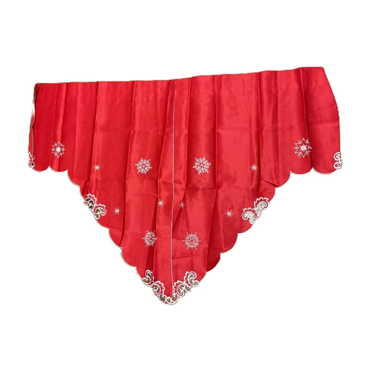 Christmas Poinsettia 2 piece Red Curtain (52")