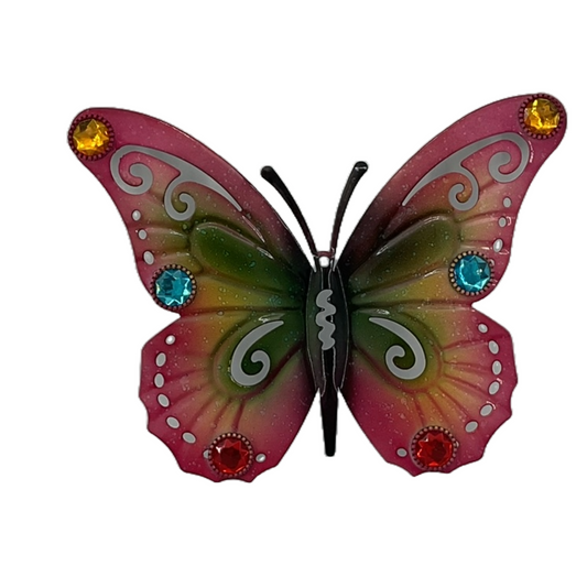 Tricolor Butterfly Metal Décor (9x7)