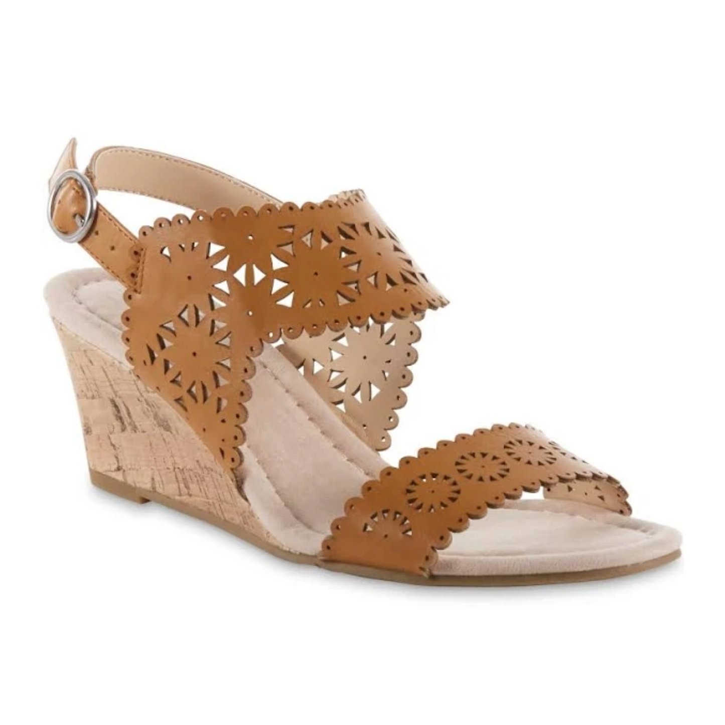 Attention Women's Elsbeth Sling-Back Wedge Sandal (Color: Tan, Shoe Size: US 7M)