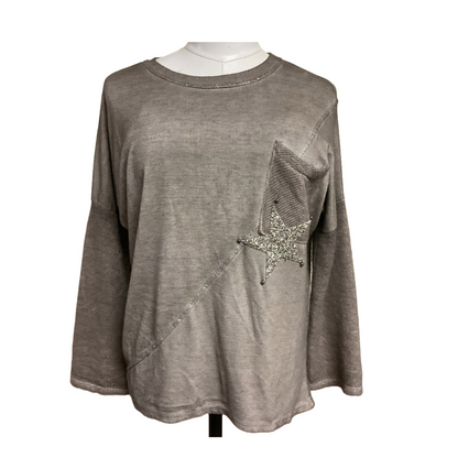 Scandal Silver and Gray Glitter Blouse (XL)