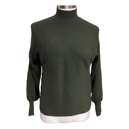 Blusa verde militar de mezcla de viscosa Premise (pequeña)