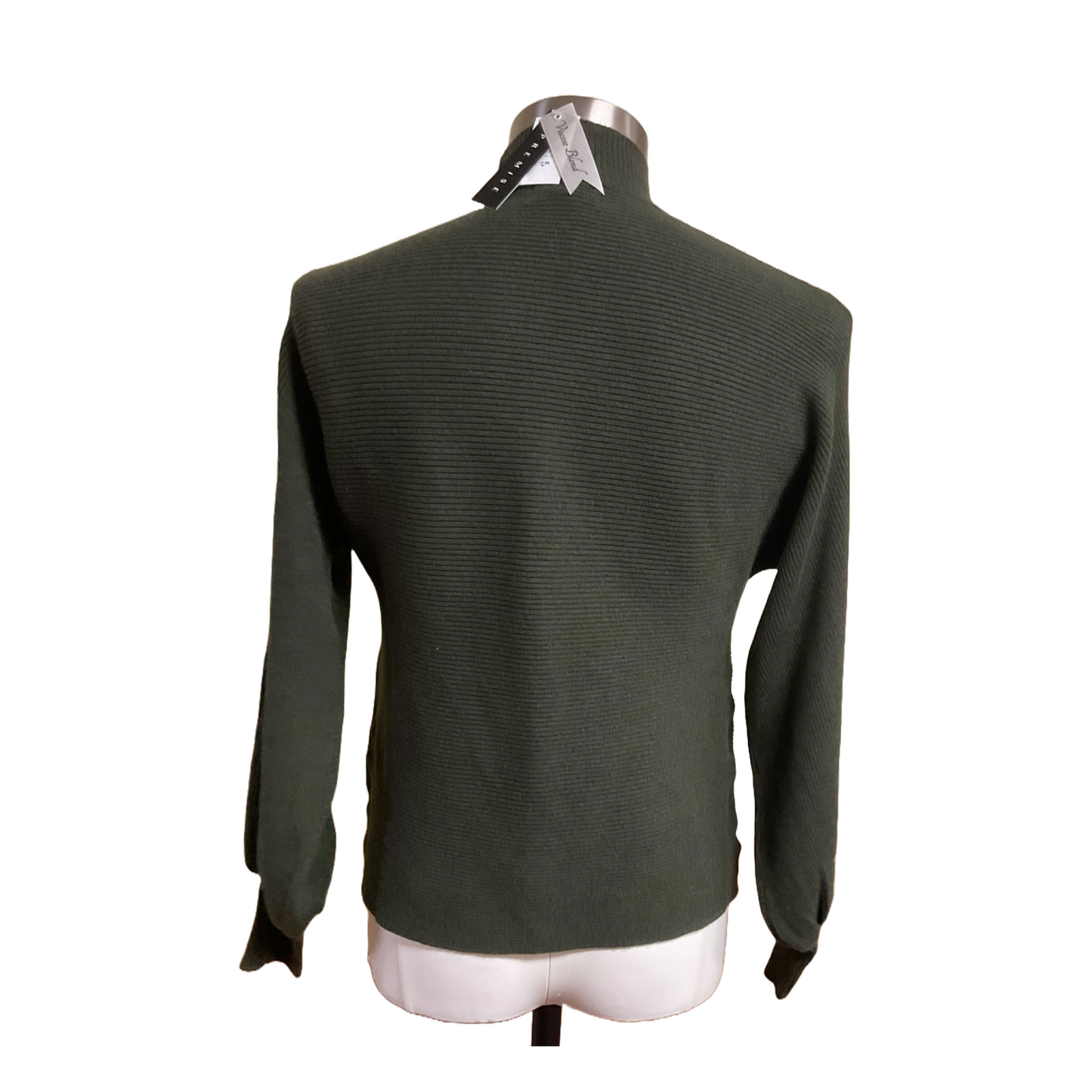 Blusa verde militar de mezcla de viscosa Premise (pequeña)