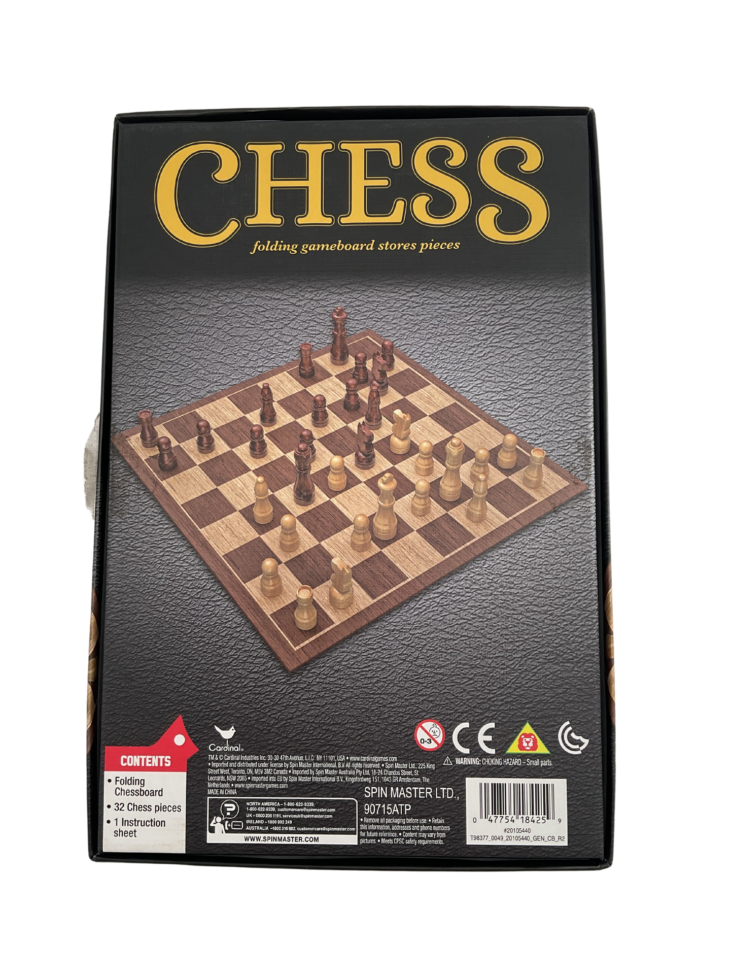 Chess: Folding Gameboard Stores Pieces