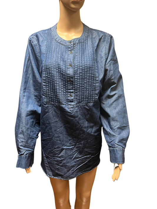 Fouteenth Place Blue Jean Blouse (Size XXL)